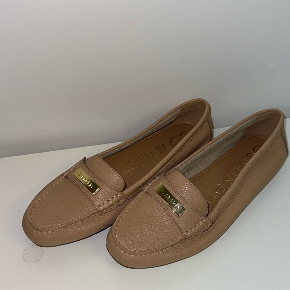 Calvin Klein Beige Leather Loafers